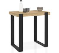 IDMarket Phoenix - Mesa alta de bar de madera y negro (113 cm)