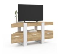 IDMarket Phoenix - Mueble para TV (110 cm, con cajón de madera y color blanco