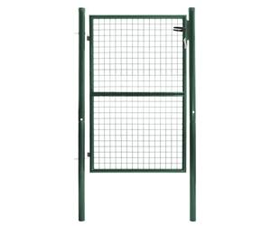 IDMarket - Portilla de jardín (105 x 125 cm, acero verde) | Con cerradura y manija