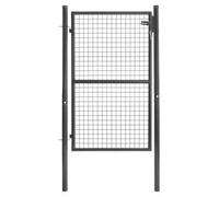 IDMarket - Puerta de jardín de 105 x 150 cm de acero en gris antracita con cerradura y manija