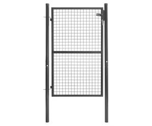 IDMarket - Puerta de jardín de 105 x 150 cm de acero en gris antracita con cerradura y manija