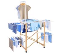 IDMarket - Secador de ropa de cama Deluxe de imitación de madera con armario