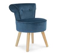IDMarket - Sillón de sapo de terciopelo azul