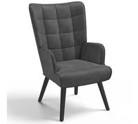 IDMarket - Sillón escandinavo ANIA en terciopelo gris