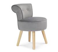 IDMarket - Sillón Sapo de terciopelo gris