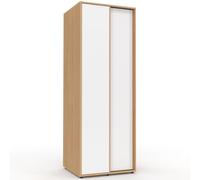 IDMarket SLIDEA Armario 2 puertas correderas madera y blanco 60 cm armario con estante