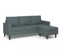 IDMarket - Sofá esquinero 3 plazas Marius 200 cm, reversible, color gris