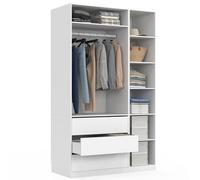 IDMarket Taylor - Dressing modulable 120 x 55 x 200 cm, 2 módulos con armario + estantes + cajones, color blanco