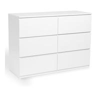 IDMarket TOMI - Cómoda de 6 cajones, 110 cm, madera blanca