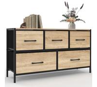 IDMarket Utah - Cómoda de 5 cajones de tela (H.55 cm), diseño industrial