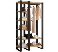 IDMarket - Vestidor armario estante Onyx madera y negro