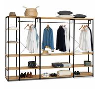 IDMarket - Vestidor modular XXL, gran capacidad, L. 250 cm, Detroit, diseño industrial