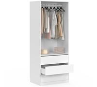 IDMarket - Vestidor TAYLOR 80 x 55 x 200 cm 1 módulo con armario + 3 cajones blanco