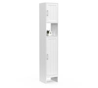 IDMarket Waldo - Mueble columna de baño con 2 puertas, color blanco