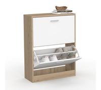 idmarket - Zapatero de imitación haya 2 puertas blancas