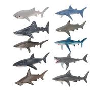 IDNVFY 10 Piezas De Juguetes De Tiburón Simulados, Juguetes Cognitivos para Casas De Mar, Suministros De Decoración del Hogar Y Juguetes para Niños Pequeños.