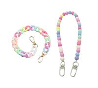 IDNVFY 2 Piezas De Cordones De Teléfonos Celulares Coloridos, Cadena Cole De Vidrio De Resina, Cordón Móvil Anti-Perdón, Lindo Cordón De Bolsa.