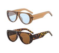 IDNVFY 2 Piezas De Gafas De Sol Retro De Montura Grande, Gafas De Sol Con Protección Solar Para Exteriores, Gafas De Moda Para Mujer, Accesorios Fotográficos De Viaje.