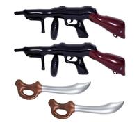 IDNVFY 2 Piezas De Juguetes De Pistola Inflables Y 2 Piezas De Juguetes De Cuchillo Inflables, Armas Piratas Inflables, Juguetes Inflables para Niños, Accesorios De Juego De Roles.