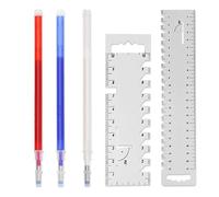 IDNVFY 2 Piezas De La Regla De Mosaico Y 3 Lápices De Trampa De Alta Temperatura, Accesorios De Costura De Bricolaje, Herramientas De Adaptación, Herramientas De Medición Portátiles.