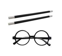 IDNVFY 2 Piezas De Palos Mágicos Y 1 Pieza De Gafas Sin Lente, Varita Mágica Emergente, Juegos De rol, Accesorios De Rendimiento, Juguetes para Niños.