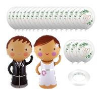 IDNVFY 20 Piezas De Globos En Forma De Corazón, 2 Piezas De Novios, 2 Papeles De Cintas, Decoración para La Celebración De La Boda, Globos De Vacaciones Románticas, Decoración De La Boda.