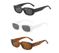 IDNVFY 3 Piezas De Gafas Retro, Elees Gafas De Sol Cuadradas, Gafas De Sol De Viaje Al Aire Libre, Suministros De Protector Solar En Bicicleta.