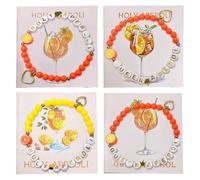 IDNVFY 4 Pulseras De Amor Huecas, 4 Tarjetas, Regalos De Pulsera De Cumpleaños para Damas, con Tarjetas De Felicitación Y Sobres, Aptas para Amigas, Hijas Y Madres.