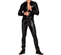 IDOBLO Catsuit De Goma De Látex Para Hombre, Top Negro Y Pantalones, Traje De Uniforme,Color Personalizado,L