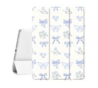Idocolors Bonita funda Kawaii con diseño de mariposa con lazo azul para iPad mini 4/iPad mini 5 de 7.9 pulgadas, cubierta trasera inteligente de TPU transparente con soporte para lápices, funda