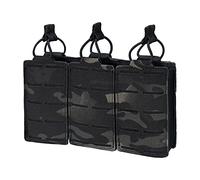 IDOGEAR Bolsa Táctica Molle Bolsas de Revistas LSR 5,56 mm Portador de Revistas de Rifle Airsoft Militar Corte Láser Triple Bolsa de Herramientas Prácticas (Multi-Camo Black)