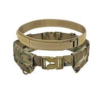 IDOGEAR Cinturón Táctico Cinturones de Combate Molle de 2" con Cinturón Interior de 1,75" Cinturones de Hebilla de Metal de Liberación Rápida de Batalla Gancho y Bucle Ajustable(Camo,Medium)