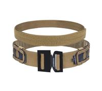 IDOGEAR Molle Battle Belt 2 pulgadas de liberación rápida Rigger Cinturón de combate con 1,5 pulgadas de gancho interior del cinturón y el bucle (L, Marrón Coyote)