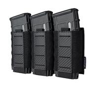 IDOGEAR Tactic 5.56 Triple mag Bag molle Bag Rifle Carrier, con Placa de patrón de Fibra de Carbono PP, Adecuado para M4 M14 M16 AR15 (Negro)