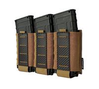 IDOGEAR Tactic 5.56 Triple mag Bag molle Bag Rifle Carrier, con Placa de patrón de Fibra de Carbono PP, Adecuado para M4 M14 M16 AR15 (Marrón Coyote)