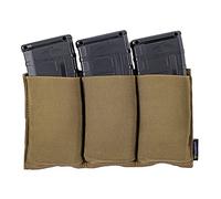 IDOGEAR Triple mag Pouch Cargador Molle Elástico Porta Cargadores Open-Top para M4/M16/AR/AK Rifle Magazines (Marrón Coyote)