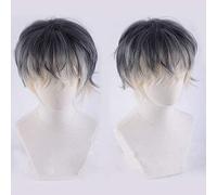 Idolish7 Re: vale Momo Black Gradient Short Hair Cosplay disfraz peluca completa + gorra de peluca gratis