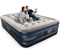 iDOO Colchón Hinchable, Colchon Inflable con Bomba de inflado y desinflado en Tan Solo 3 Minutos, Colchón Inflable para el hogar, Viajes y Camping, 152x203x46cm. Peso máximo:295Kg (Cama Matrimonial)