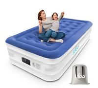 iDOO Colchón Hinchable Sencillo, Cama Hinchable con Bomba de inflado incorporada.Rápido inflado/desinflado en Tan Solo 3 Minutos.para el hogar, Viajes Camping, Medidas:99x190x46cm, Azul