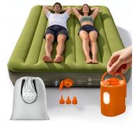 iDOO Colchón Inflable, colchón de Aire con Bomba de Aire extraíble incorporada, Cama de Aire autoinflable en 2,5 Minutos, Ligero y portátil, Ideal para Camping, Viajes e Invitados