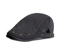Idopy Gorras de periódico punk rock con remaches ajustables boina, Negro, Taille unique