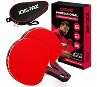 Idoraz Juego de 2 Palas de Tenis de Mesa Profesionales, Raquetas de Ping Pong con Funda de Transporte, Goma aprobada por la ITTF para Jugar en torneos, la Mejor Paleta de Tenis de Mesa