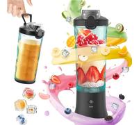 Idota 600 ml Batidora de Vaso Portati Batidora Smoothies con 6 Cuchillas, Batidora Portatil USB Recargable para Gimnasio, Oficina, Camping y Viajes