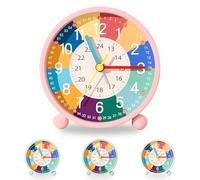 Idota - Despertador analógico suave sin tic-tac para aprendizaje con luz nocturna para niñas y niños para el regreso a la escuela funciona con pilas