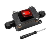 Idota Inline - Interruptor de cable IP66, Conmutador Resistente al Agua, CA 220 V, con Mini Destornillador, Interruptor Basculante para Uso en Exteriores