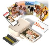 iDPRT CP4100 - Impresora fotográfica 4x6, sublimación, Wi-Fi, 20 hojas, 1 | Impresora fotográfica instantánea para iPhone y Android, incluye impresión de vídeo AR a través de HeyPhoto App