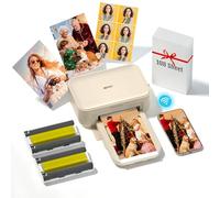 iDPRT Impresora fotográfica de 4 x 6, impresora instantánea Bluetooth con 108 hojas y 2 cintas, impresoras fotográficas de color por sublimación de tinte para iPhone, Android, smartphone, impresión de