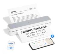 iDPRT Impresora portátil inalámbrica para viajes, compatible con impresora térmica Bluetooth para letras estadounidenses de 8.5 x 11 pulgadas, sin tinta, compatible con iOS, Android, laptop para