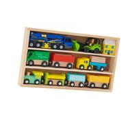 idqwsswt Juego de Juguetes de Tren Regalo de cumpleaños para niños Vagones de Tren de para Madera Experiencia de diversión educativa Juego Interactivo para