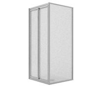 Idralite Cabina de Ducha en ángulo 75x75CM H198 Cristal Opaco Fijo+Saloon 2 Puertas Batientes 75 Mod. West